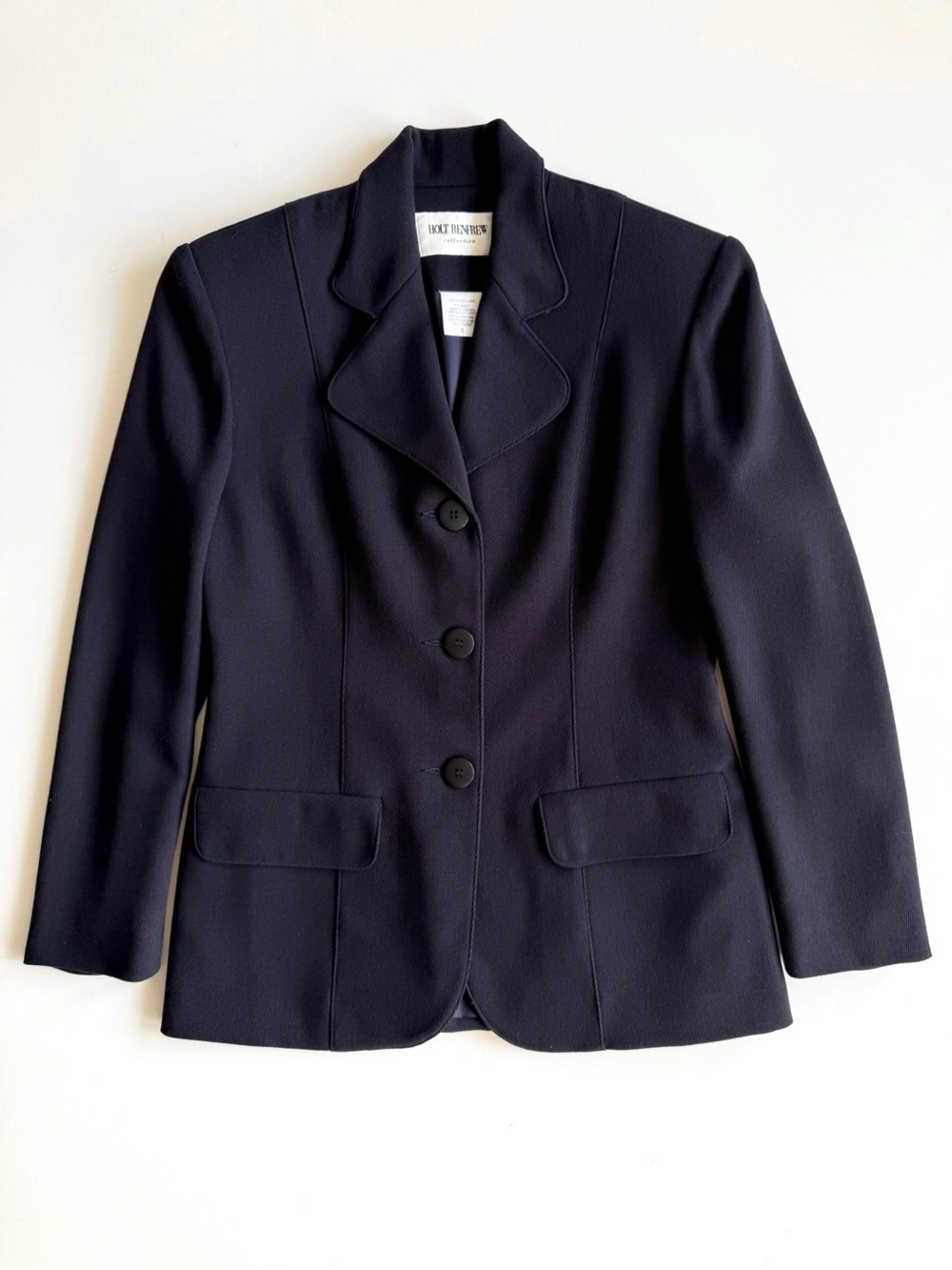Vintage Holt Renfrew Collection Wool Blazer in Navy